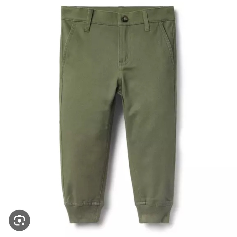 NWT Janie and Jack boys button twill joggers sequoia pine size 2t